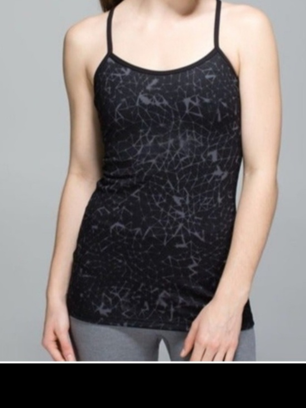 Lululemon Power Y Tank Luon Star Crushed Coal Black Size 6
